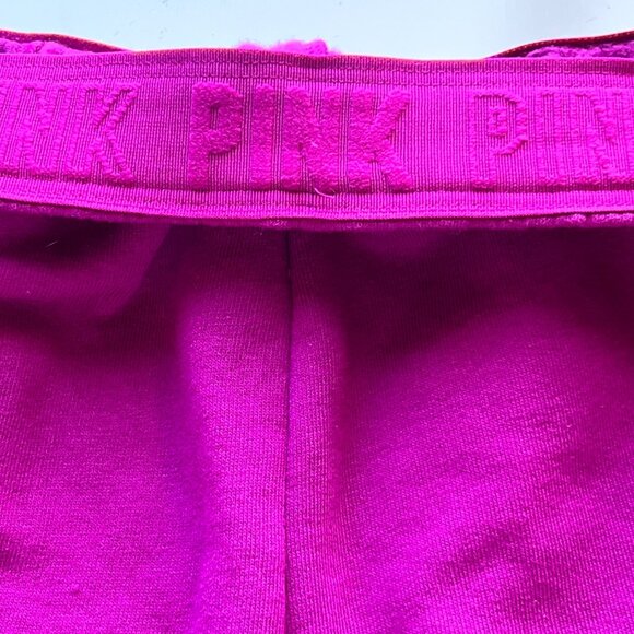 Victorias Secret Pink Fleece Purple Cotton Blend Shorts Embroidered Logo Size XL - Picture 4 of 10